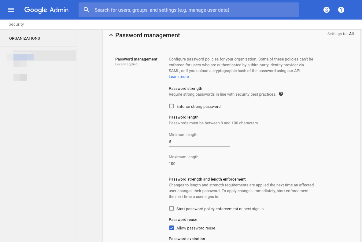 Các tùy chọn Thiết lập bảo mật trong G Suite (2)