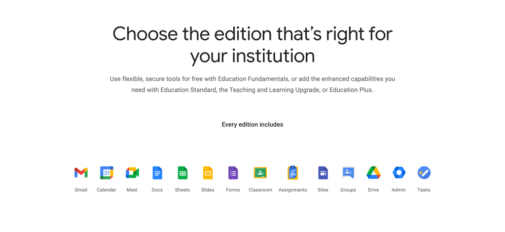 Lựa chọn phiên bản Google Workspace for Education phù hợp