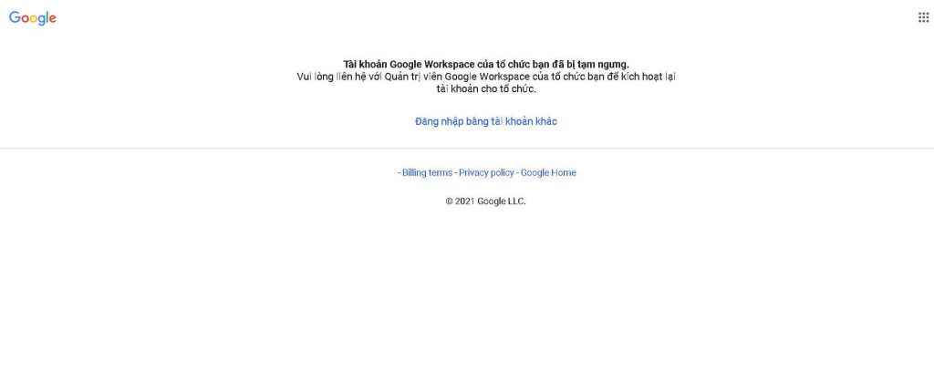 Cách xử lý khi Tài khoản G Suite (Google Workspace) bị khóa