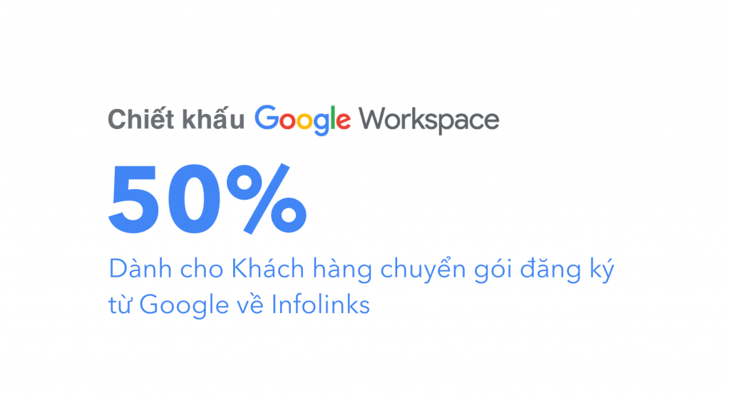 Chiết khấu 50% cho khách hàng chuyển gói đăng ký Google Workspace về Infolinks